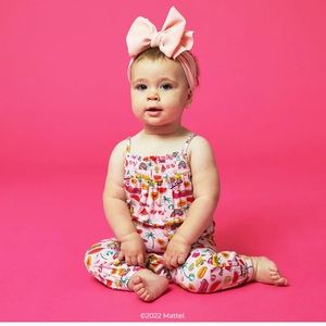 Posh Peanut Barbie Print Summer Romper - 12/18 Months